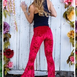 Warrior Within - Red Velvet Flare Pants
